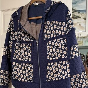 POL Navy Floral Bomber Jacket